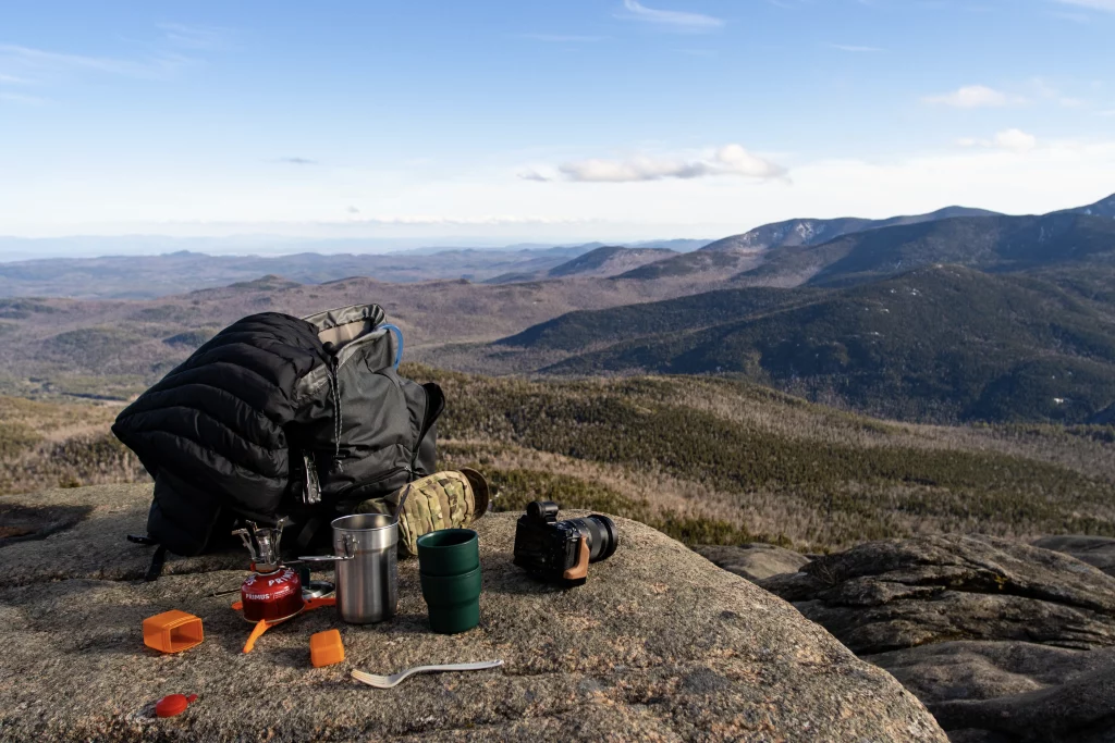 Freeze Dried Mountain Meals being made on the peak of Hurricane Mountain.