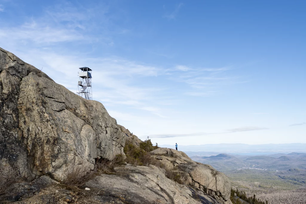 Kevin can be seen looking over at the Fire Tower.