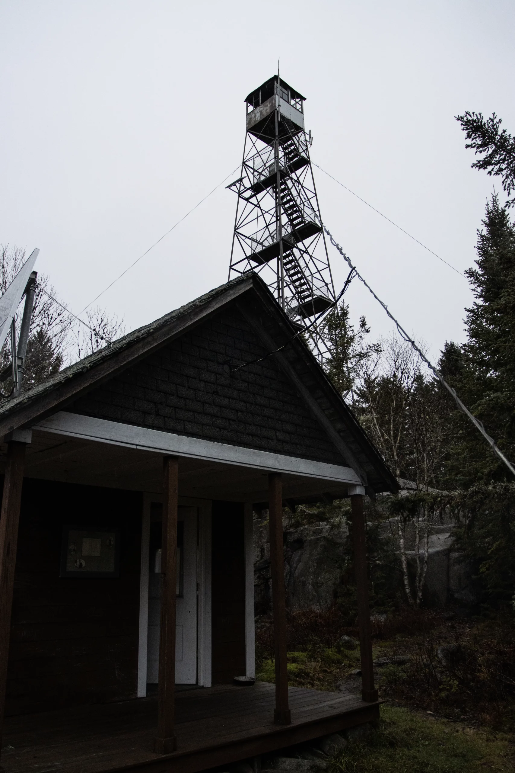 These old observation cabins are generally locked closed but this one was hanging open...