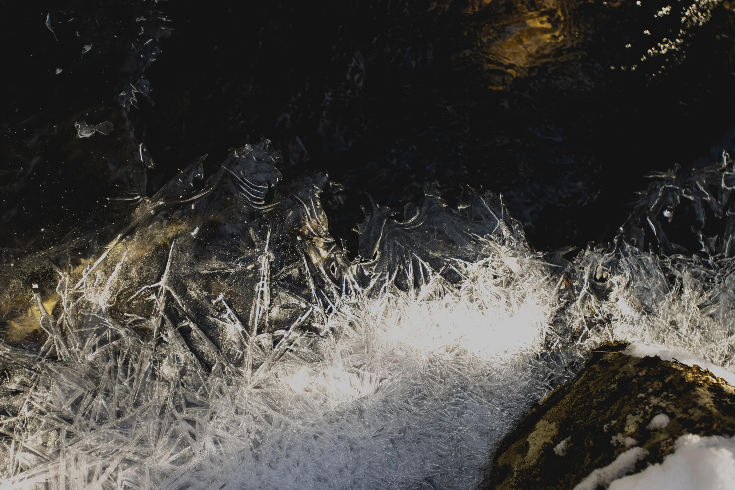 Tim and I both found these ice formations over the flowing water to very interesting.