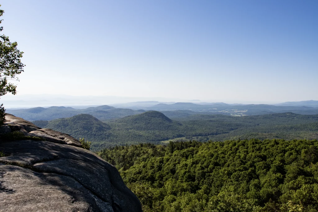 The ledge to my right in this image has bolted in loops for rock climbing.