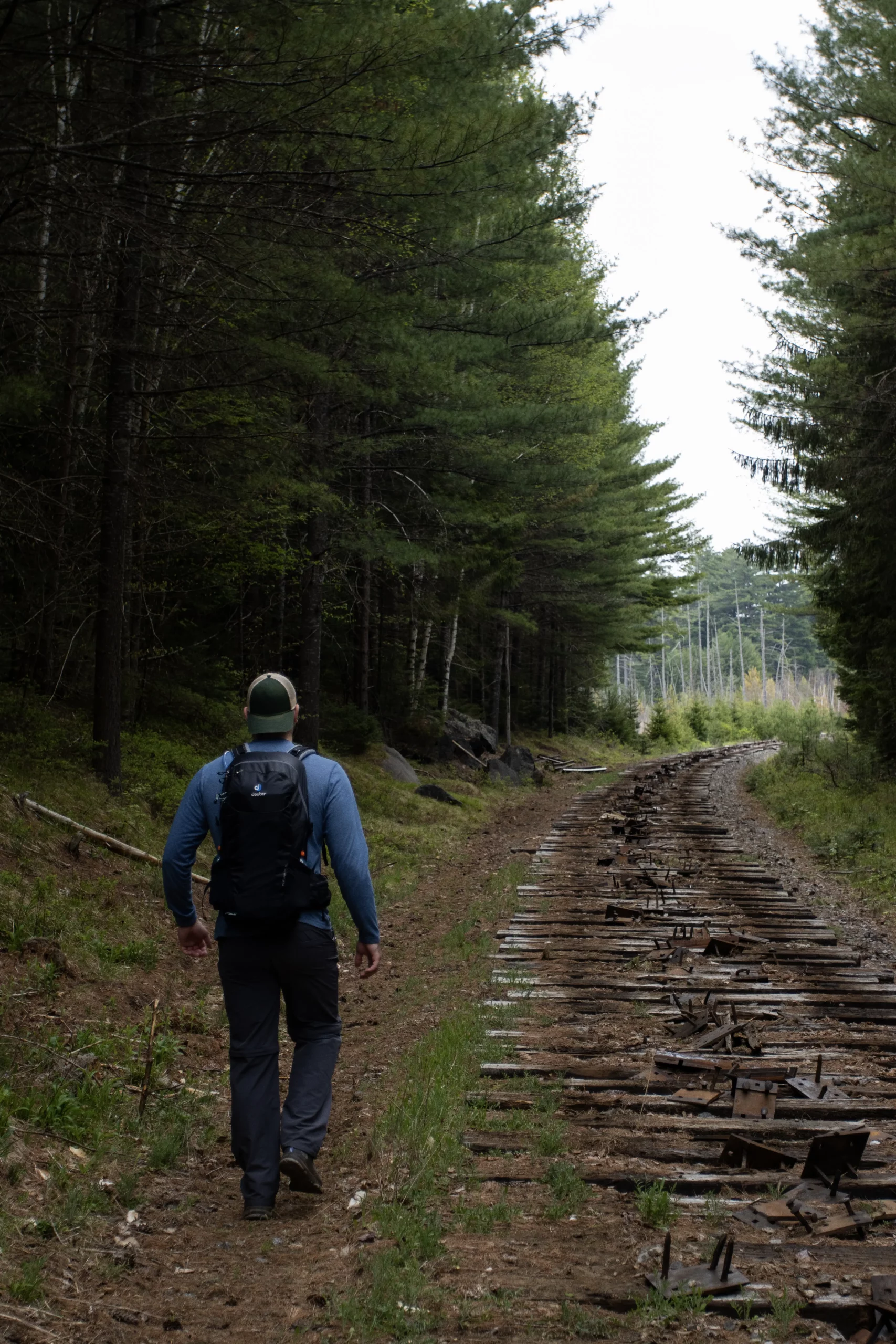 This old train track has since been removed and nicer gravel path has taken it's place.