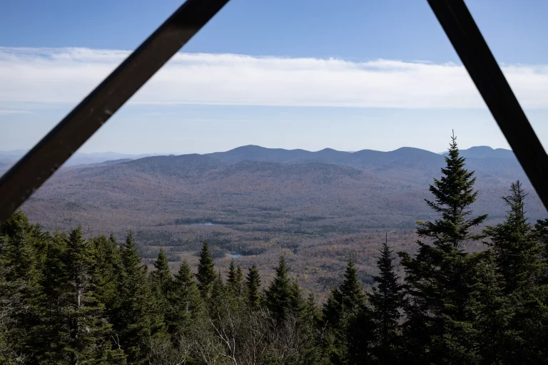 This Fire Tower is one of the highest in the ADK, this view is from about half-way up.