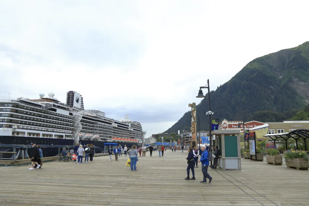 Walking the docks along Juneau.