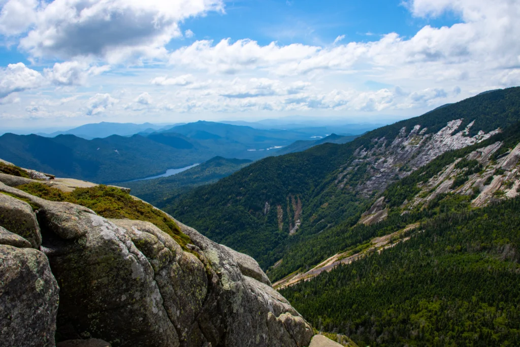 Ausable Lake is visible from the top of Saddleback.