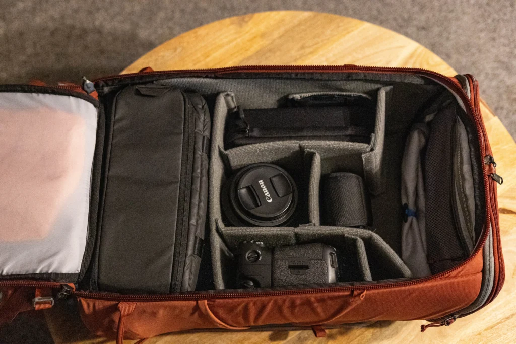 Nearly all of my digital camera kit fits into my Deuter without issue.